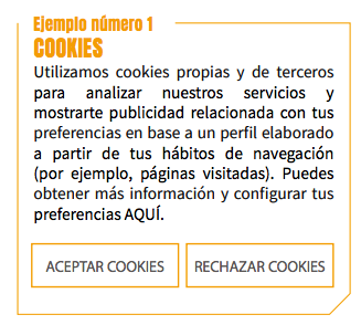Ejemplos de mensajes de cookies1