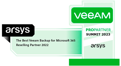 Premio de Arsys: The Best Veeam Backup for Microsoft 365 Reselling Partner