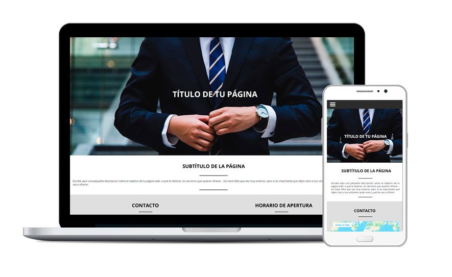 Portátil y móvil con ejemplo de Web Básica