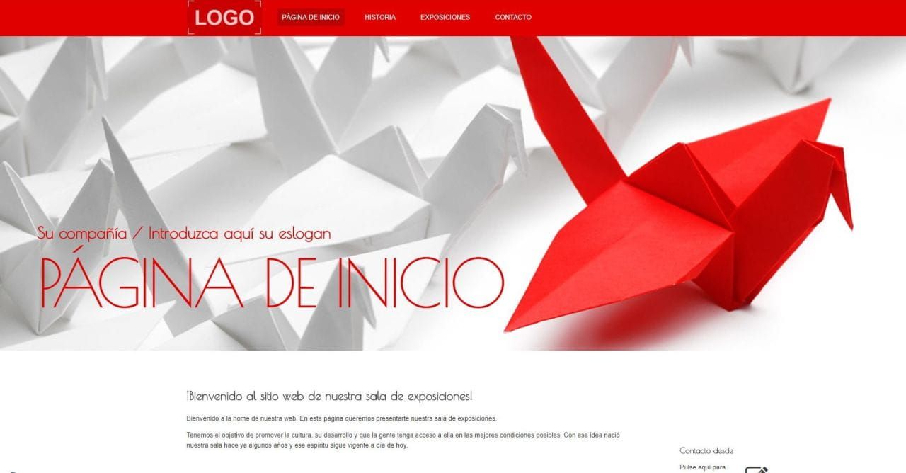 Ejemplo de plantilla de Webmaker