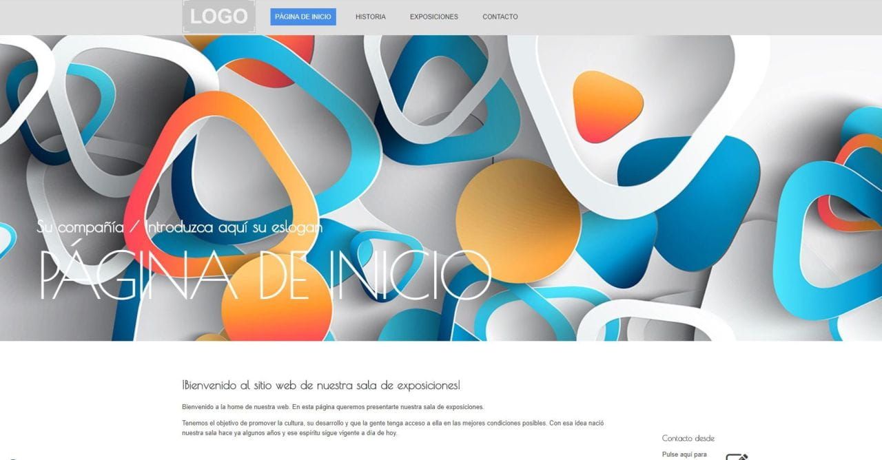 Ejemplo de plantilla de Webmaker