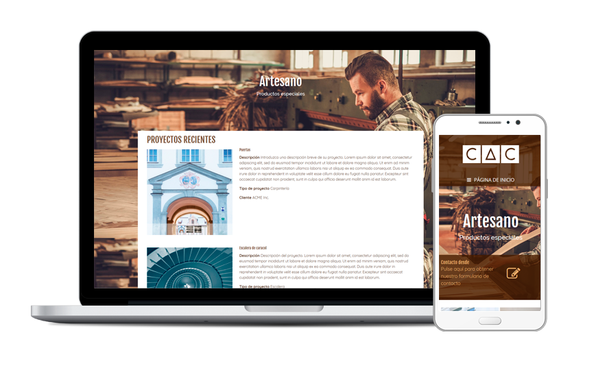 Ejemplo de plantilla de Webmaker