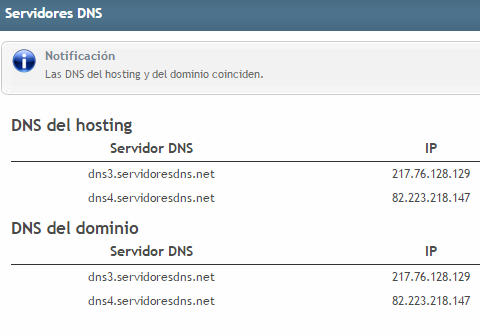 Servidores de nombres DNS