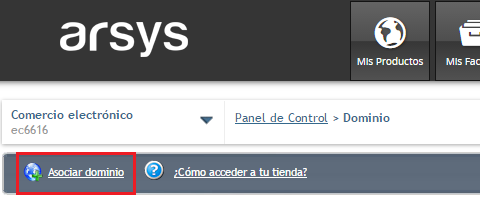 Asociar dominio desde panel de control