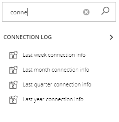 Sección Connection log