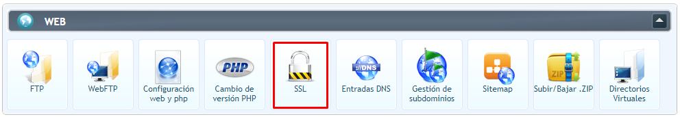 ssl panel de control