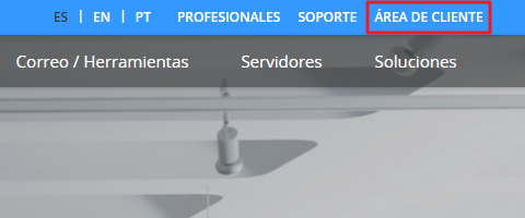 Área de cliente de Arsys