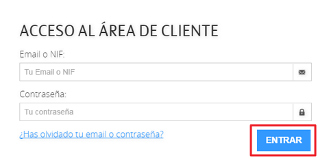 acceso al area de cliente