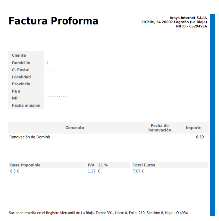 Consultar previsión de facturación