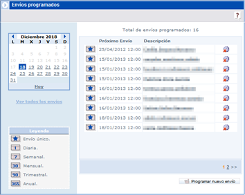 Envíos programados Web SMS