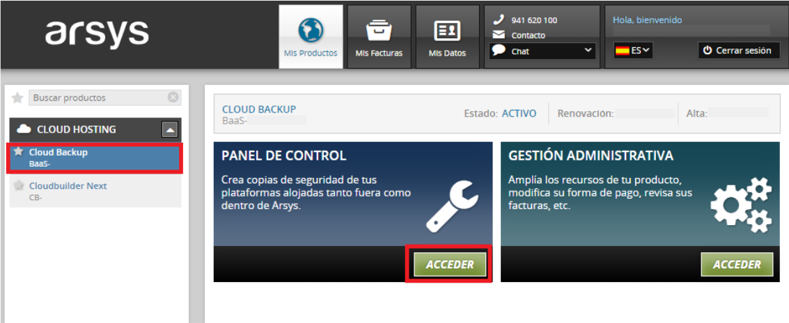 acceder panel de control