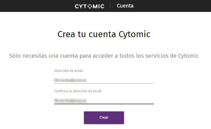 Crea tu cuenta Cytomic