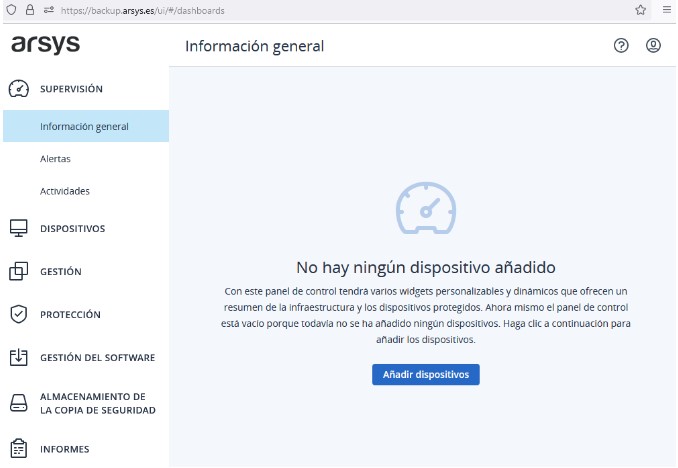 gestión de las copias de seguridad