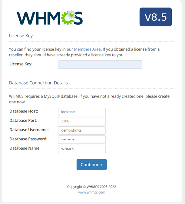 Configuración de WHMCS