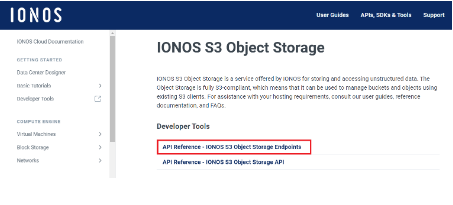 API Reference - IONOS S3 Object Storage Endpoints