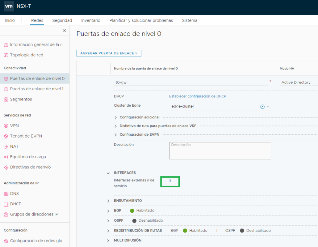 NSX-T Interfaces