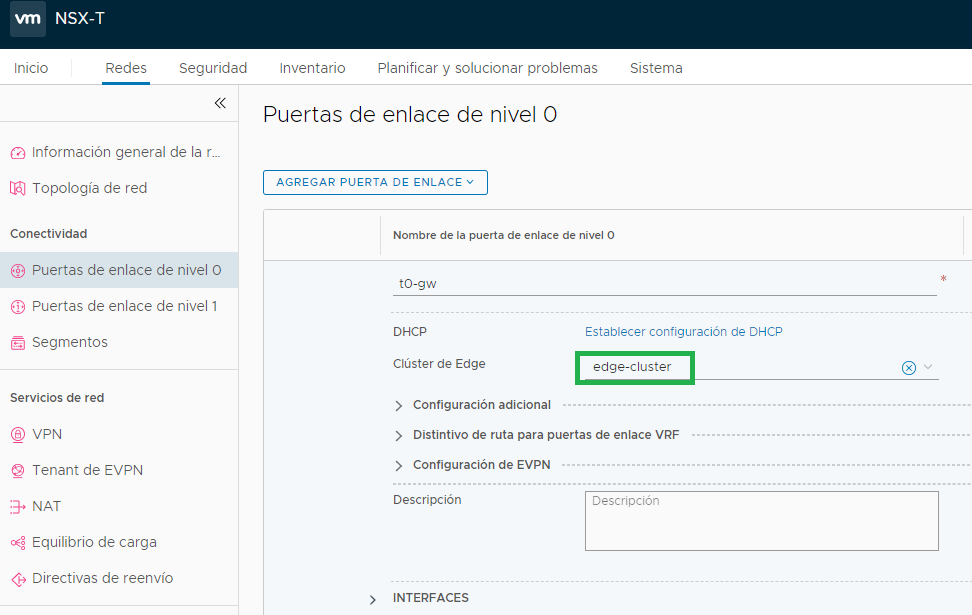 NSX-T Data Center Edge Cluster