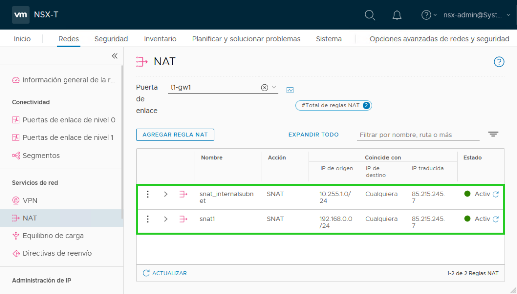 NSX-T Data Center NAT