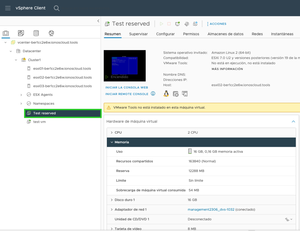 Memoria en vSphere