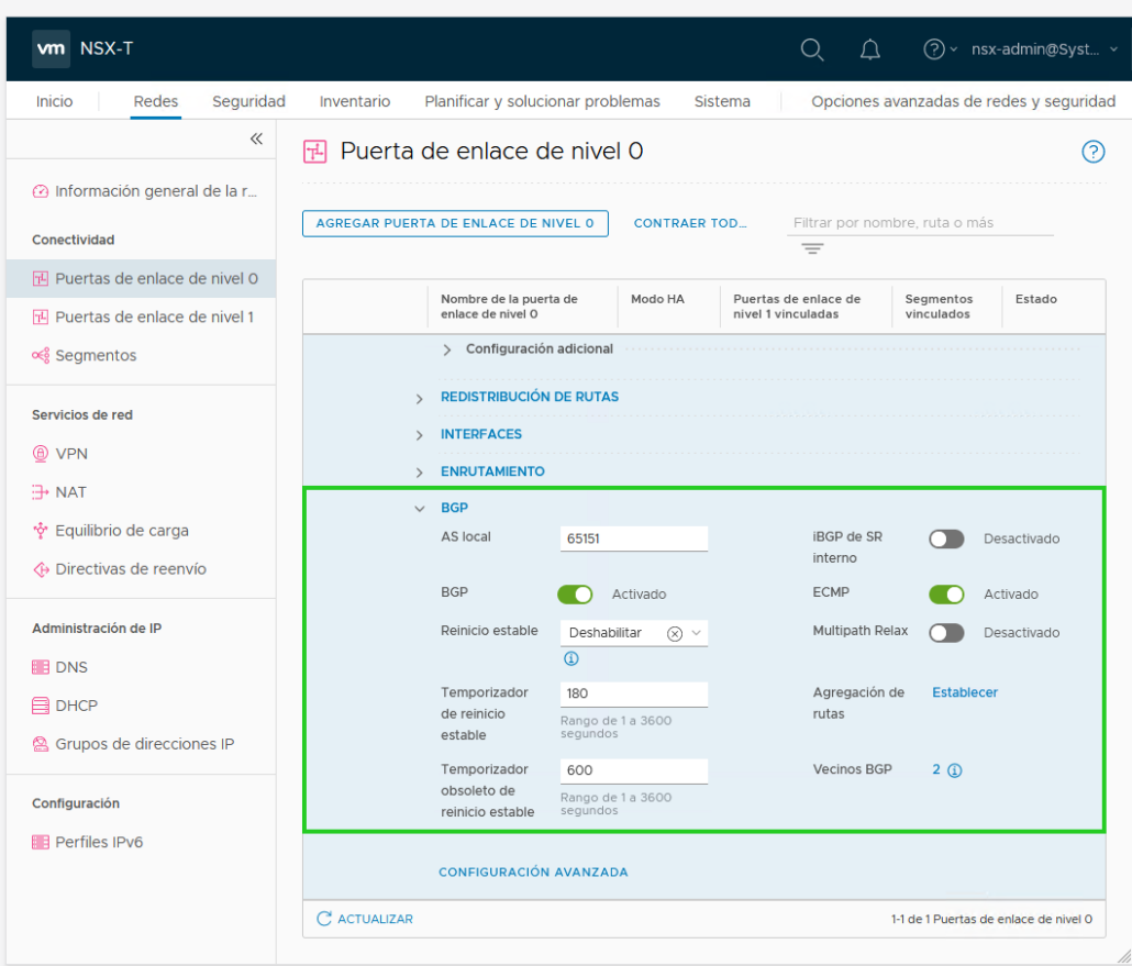 NSX-T BGP