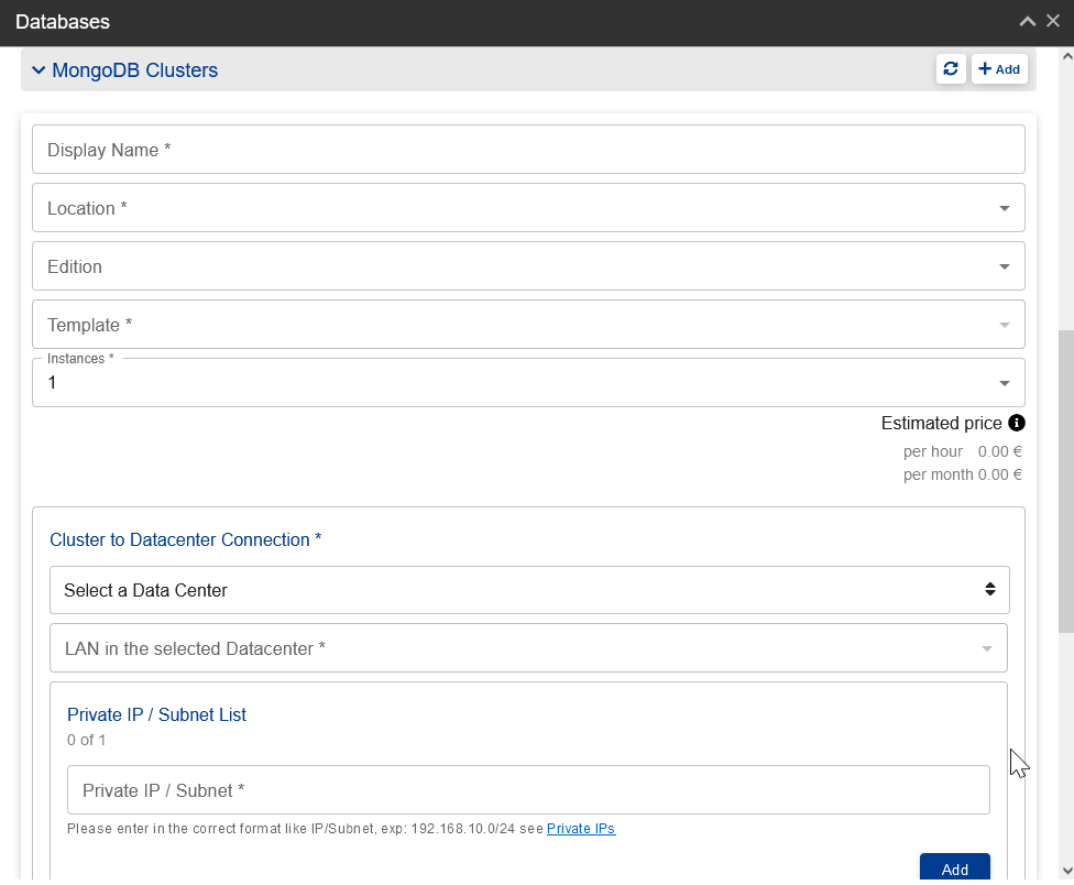 Crear clúster MongoDB
